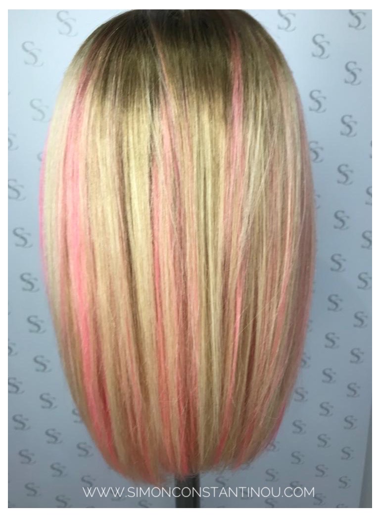 Blonde-with-Pink-Highlights-human-hair-wig-coloured-by-Maggie-for-Little-Princess-Trust-at-Simon-Constantinou-Hairdressers-Cardiff-5  | Award Winning Hair Salon, Barbers & Hair Piece Specialist Cardiff