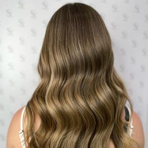 Warm Blonde Balayage Hair Colour on Long Hair