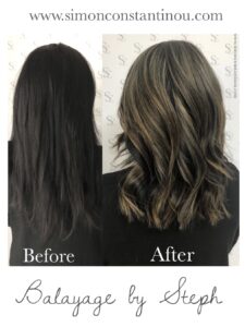 colour correction - box dye black to brunette balayage hair colour