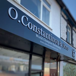 O.Constantinou & Sons Hairdressers and Barbers Shop Front