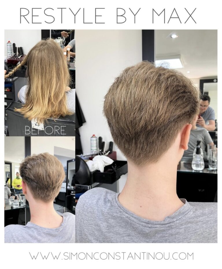 Teen Boy Hair Cut Restyle From Long to Tapered Cut with Curtains