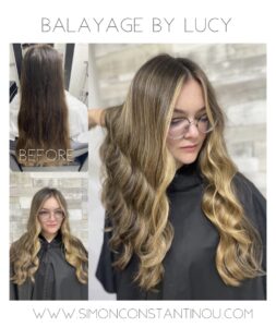 Natural Blonde Balayage Hair Colour with Money Piece