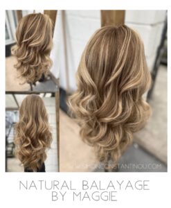 Cool Blonde Balayage on human hair wig for Little Princess Trust by Maggie at Simon Constantinou Hairdressers and Wig Fitters Cardiff