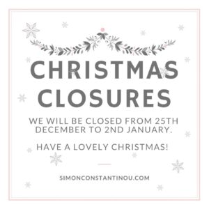 Christmas closures at Simon Constantinou Hairdressers Cardiff