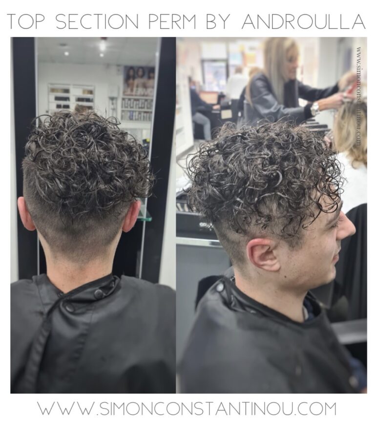Men's Top Section Perm for Curly Texture by Androulla at Simon Constantinou Barbers Cardiff
