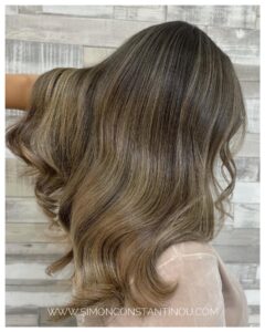 Brunette Bronde Balayage Hair Colour by Leonie at Simon Constantinou Hairdressers in Cardiff