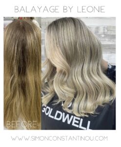 Cool Ash Blonde Balayage Hair Colour wuth Money Piece by Leonie at Simon Constantinou Hairdressers Cardiff