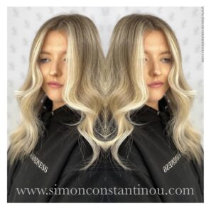 Golden Blonde Balayage Hair Colour by Steph at Simon Constantinou Hairdressers Cardiff