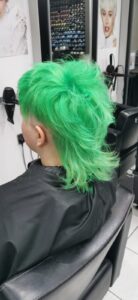 Green Hair - Colour and Wolf Cut by Rhys at Simon Constantinou Hair Salon Cardiff