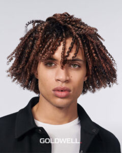 Copper Hair Colour on men's curly hair