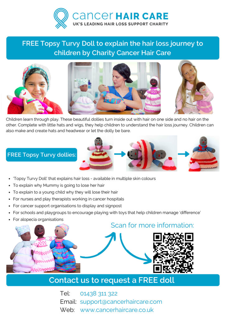 Poster for Cancer Hair Care Hair Loss Dolly to help explain hair loss to young children