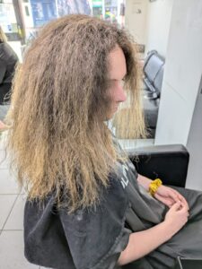 Before Kerasilk Smoothing Treatment by Rhys at Simon Constantinou Hairdressers Cardiff