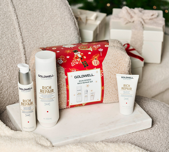 Goldwell Rich Repair Christmas Set 2025 at Simon Constantinou Hair Salon Cardiff