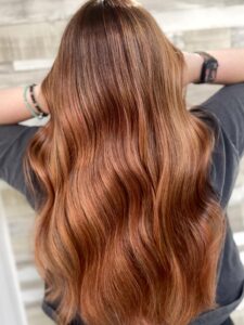 Copper Red Balayage by Steph at Simon Constantinou Hairdressers Cardiff