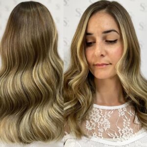 Blonde Balayage with Money Piece - Hair Colour by Steph at Simon Constantinou Hairdressers Cardiff
