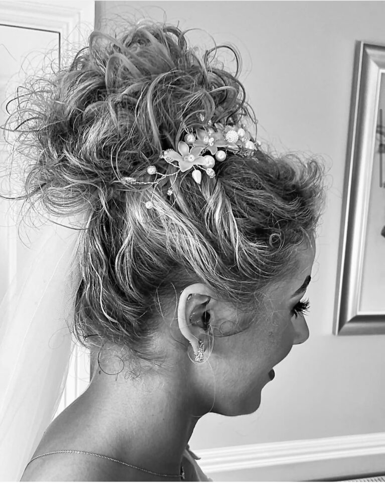 Curly Bridal Hair up by Nathan at Simon Constantinou Hairdressers Cardiff