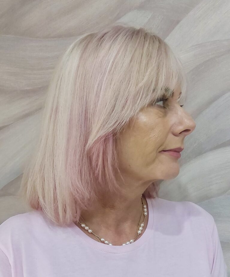 Colour and Butterfly cut by Karen at Simon Constantinou Hairdressers in Cardiff