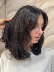 Colour and butterfly cut by Rhys at Simon Constantinou Hairdressers in Cardiff