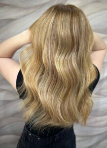 Copper to Strawberry Shortcake Blonde Balayage by Steph at Simon Constantinou Hairdresser Cardiff