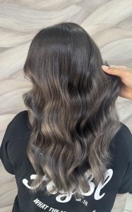 Blonde to Ash Brunette using toner by Leonie at Simon Constantinou Hair Salon in Cardiff