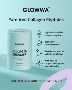 GLOWWA Collagen Creamer available at Simon Constantinou Hairdressers in Cardiff