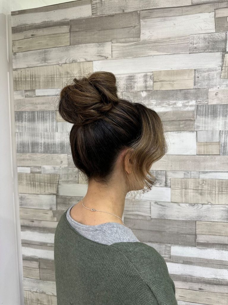 Hair up by Nathan at Simon Constantinou Hairdressers Cardiff