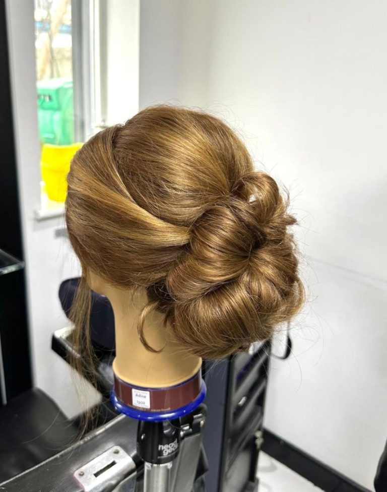 Hair up by Lucy at Simon Constantinou Hairdressers Cardiff