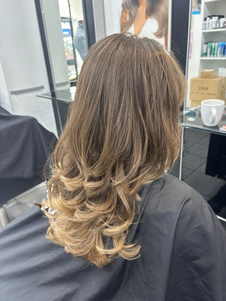 layered cut and blow dry by Jem at Simon Constantinou Hairdressers Cardiff